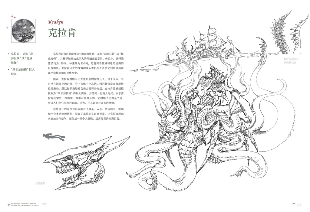 Monsters from myths and urban supernatural stories (志怪图鉴：从神话故事到都市传闻怪物CG设 计) by Hei Zigui (黑子歸)